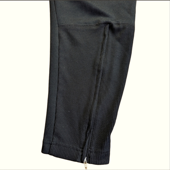 Vintage Adidas Classic Drawstring Black Cotton Tapered Zip Up Jogger Sweatpants - Picture 3 of 5